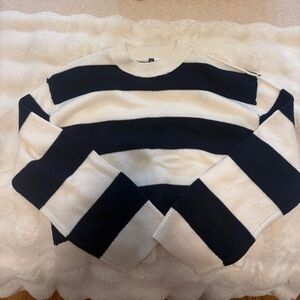 H&M Navy and White Striped Sweater